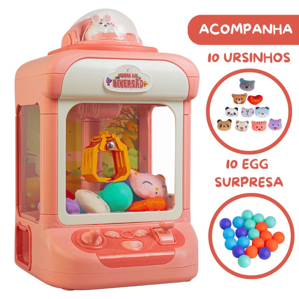 Máquina de Diversão Pega Ursinho