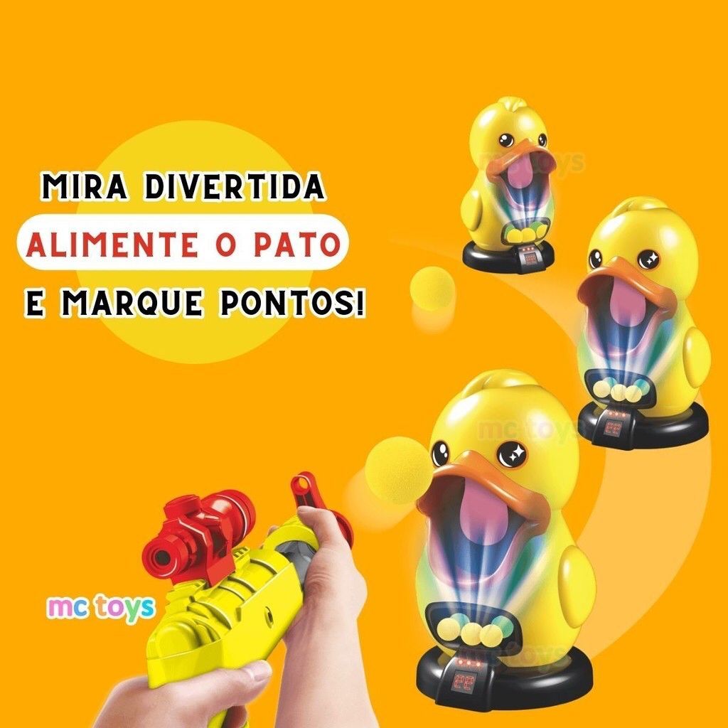 Duck Pato Ball Faminto Brinquedo Mira Tiro Ao Com Bolinhas