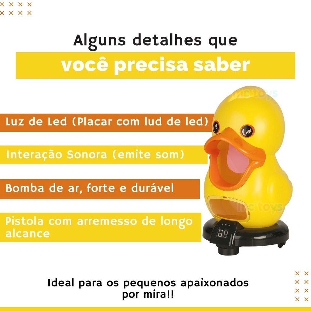Duck Pato Ball Faminto Brinquedo Mira Tiro Ao Com Bolinhas