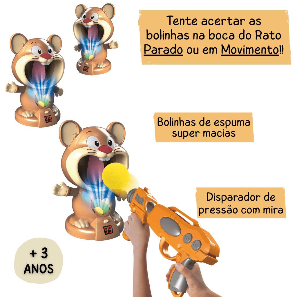 Duck Pato Ball Faminto Brinquedo Mira Tiro Ao Com Bolinhas
