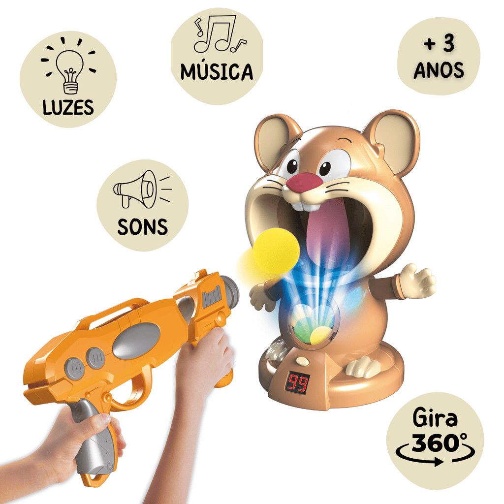 Duck Pato Ball Faminto Brinquedo Mira Tiro Ao Com Bolinhas