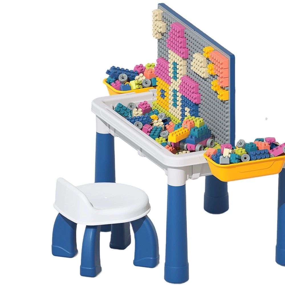 Mesa Infantil Multifuncional 6 em 1 com Blocos e Quadro