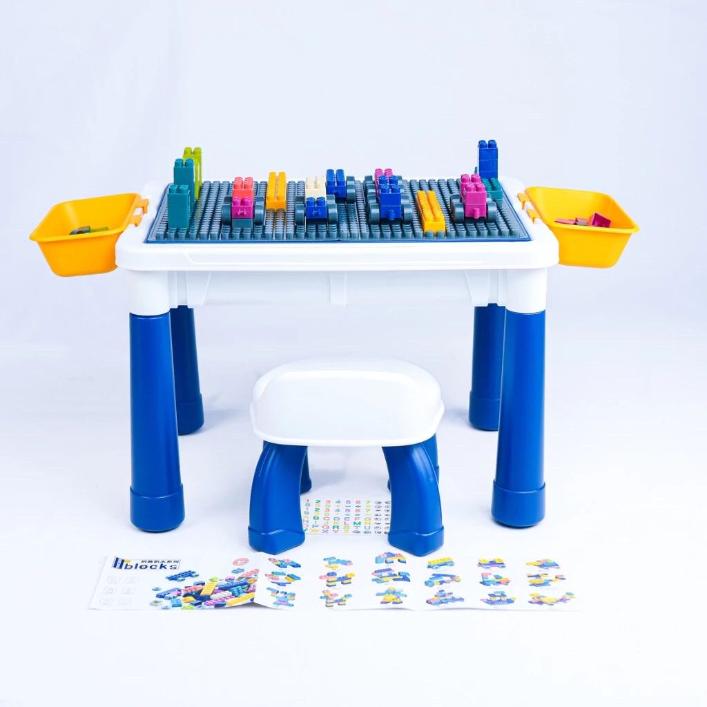 Mesa Infantil Multifuncional 6 em 1 com Blocos e Quadro