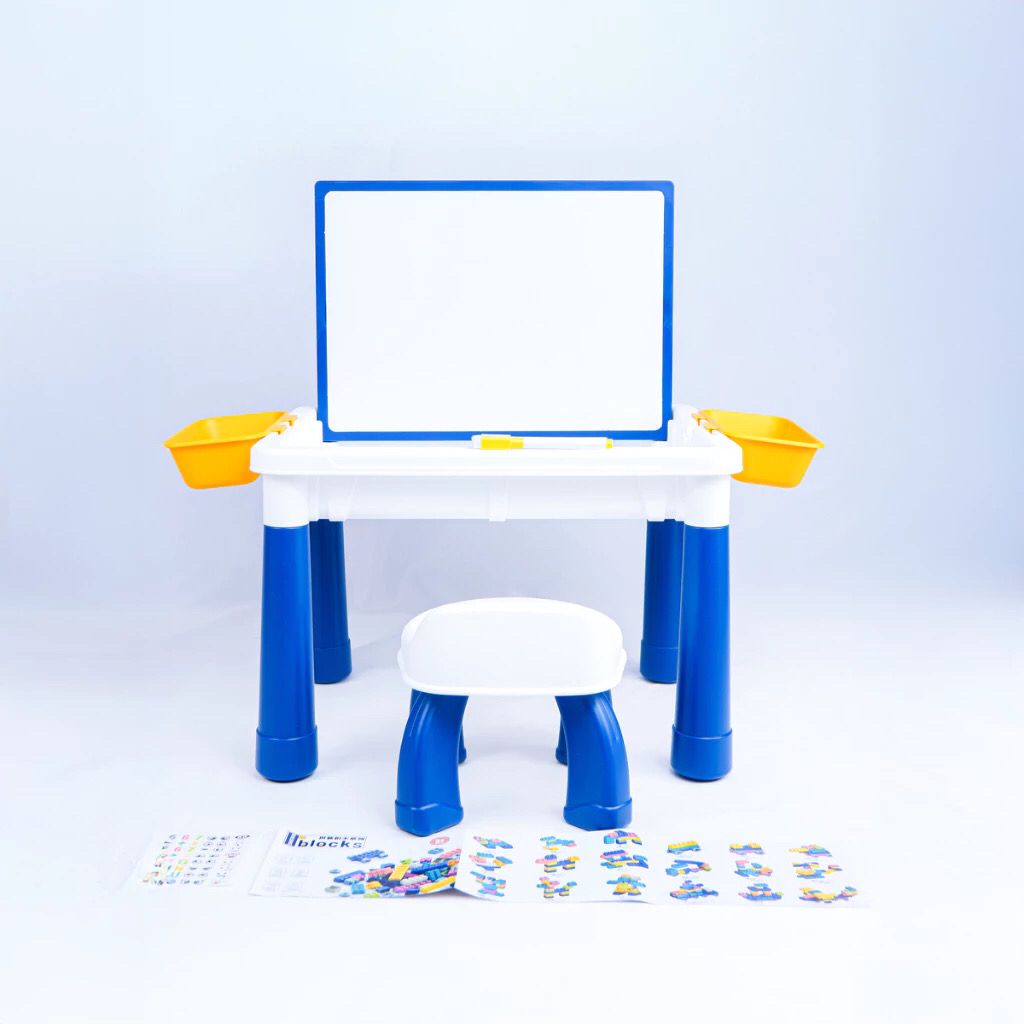 Mesa Infantil Multifuncional 6 em 1 com Blocos e Quadro