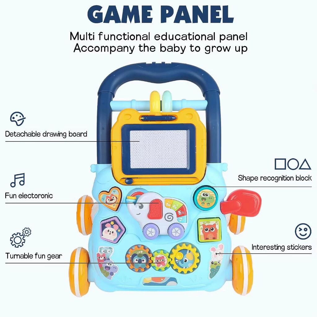 Andador Infantil Didático Musical Empurrador Bebê Quadro Magico Educativo