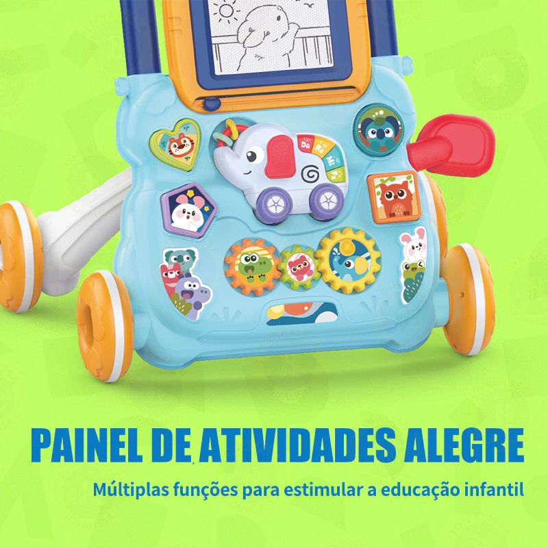 Andador Infantil Didático Musical Empurrador Bebê Quadro Magico Educativo
