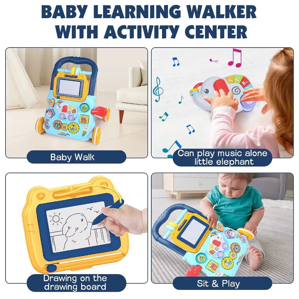 Andador Infantil Didático Musical Empurrador Bebê Quadro Magico Educativo