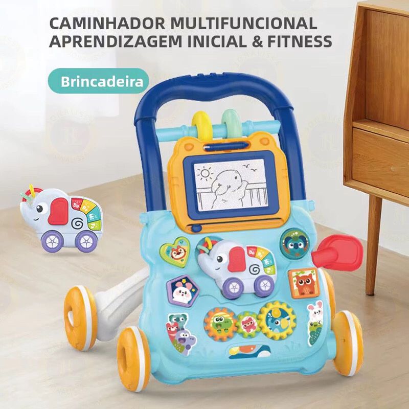 Andador Infantil Didático Musical Empurrador Bebê Quadro Magico Educativo