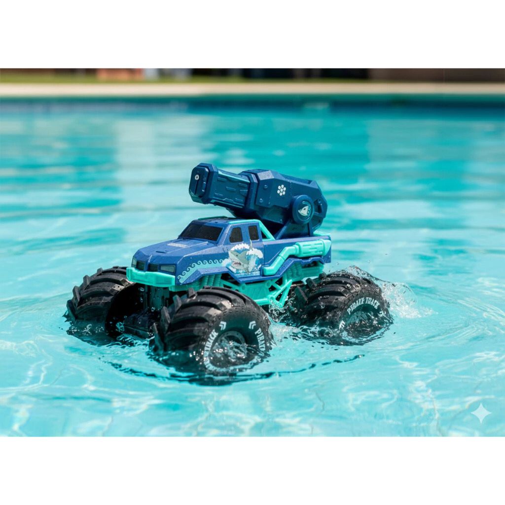 Carrinho De Controle Remoto Hidro Racer Conect Brinq Cor Azul Brinquedo Infantil Para Piscina