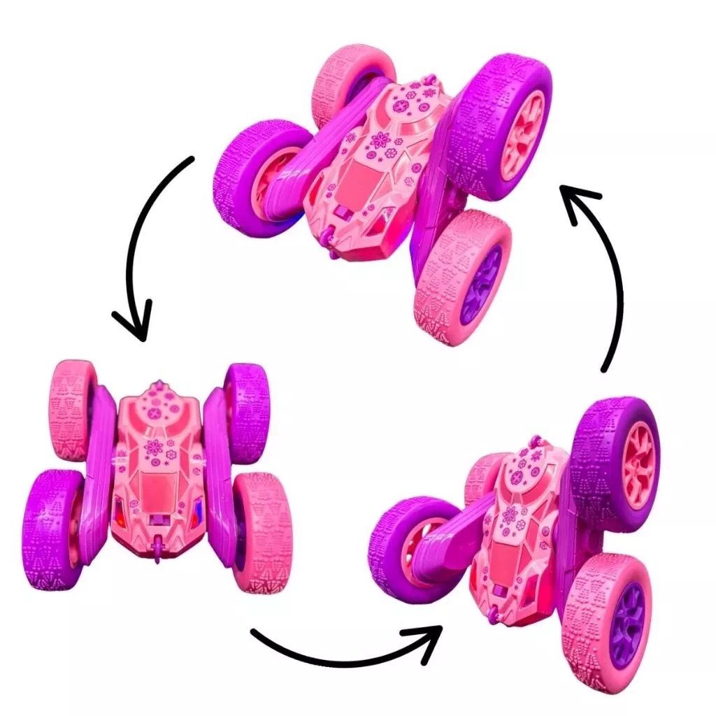 Carro Acrobata Infantil Controle Remoto Recarregável Giro 360 Graus Brinquedo com Luzes e Manobras