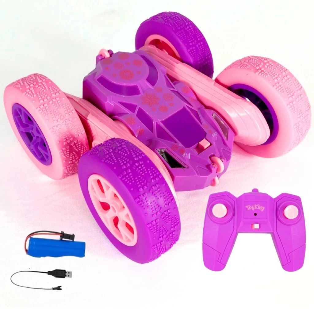 Carro Acrobata Infantil Controle Remoto Recarregável Giro 360 Graus Brinquedo com Luzes e Manobras