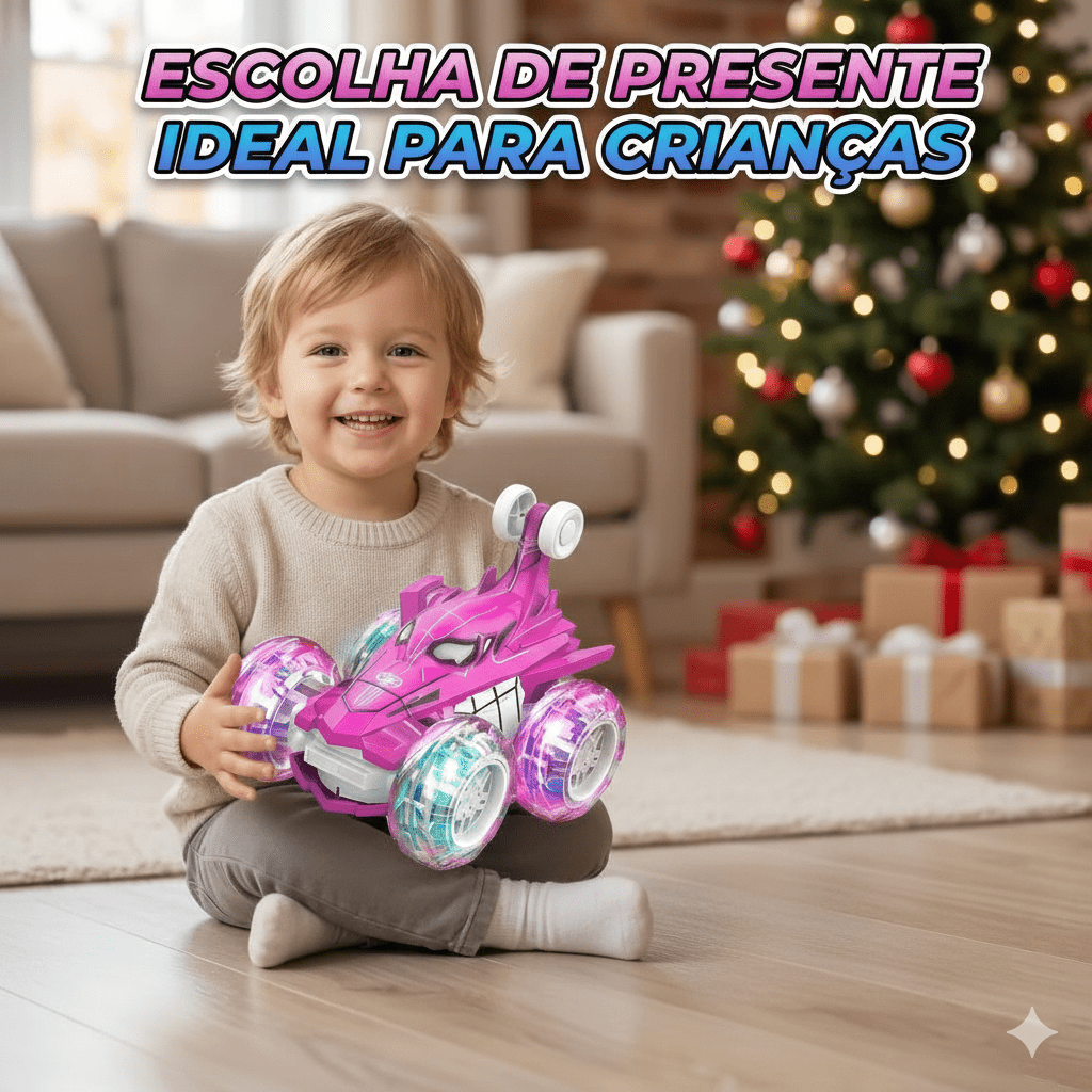 Carrinho Controle Remoto Recarregável Cor Rosa
