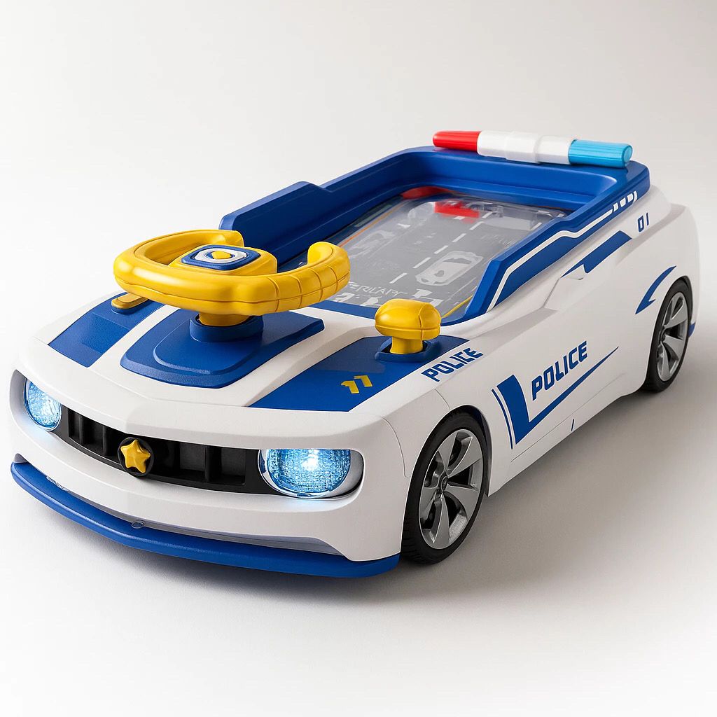 Brinquedo Simulador De Corrida de Direção Infantil com Volante com Sons, Pista e Luzes