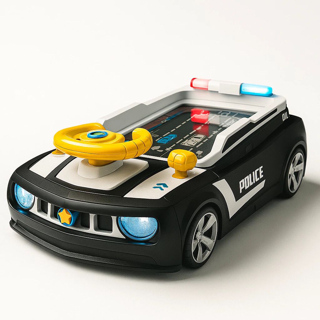 Brinquedo Simulador De Corrida de Direção Infantil com Volante com Sons, Pista e Luzes