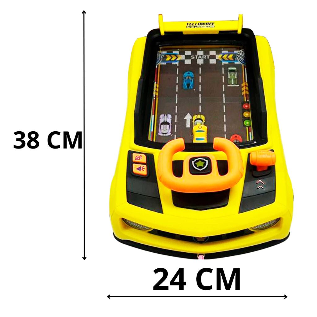 Brinquedo Simulador De Corrida de Direção Infantil com Volante com Sons, Pista e Luzes