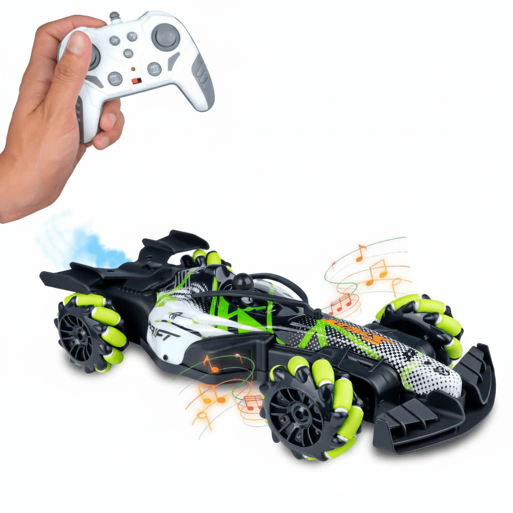Carrinho Controle Remoto Drift Formula 1 Bateria Recarregável Solta Fumaça Som Brinquedo Infantil