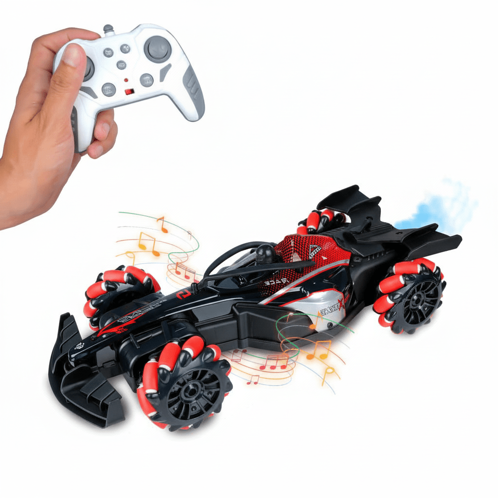 Carrinho Controle Remoto Drift Formula 1 Bateria Recarregável Solta Fumaça Som Brinquedo Infantil