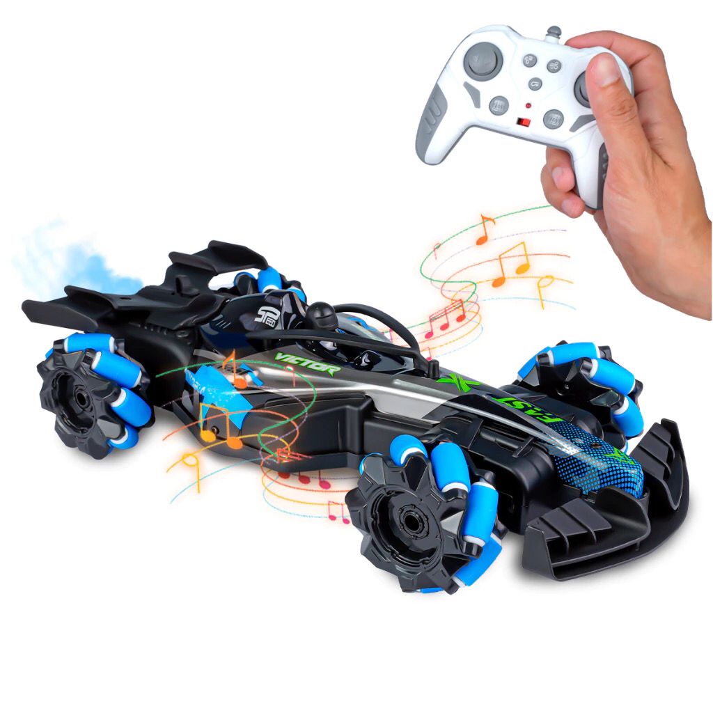 Carrinho Controle Remoto Drift Formula 1 Bateria Recarregável Solta Fumaça Som Brinquedo Infantil