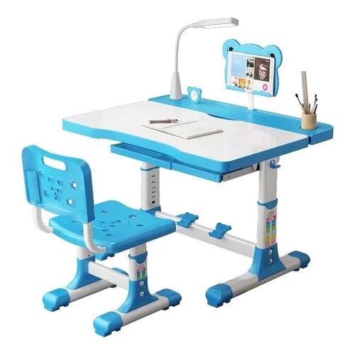 Mesa Infantil E Cadeira Estudo E Desenho Escolar Regulável