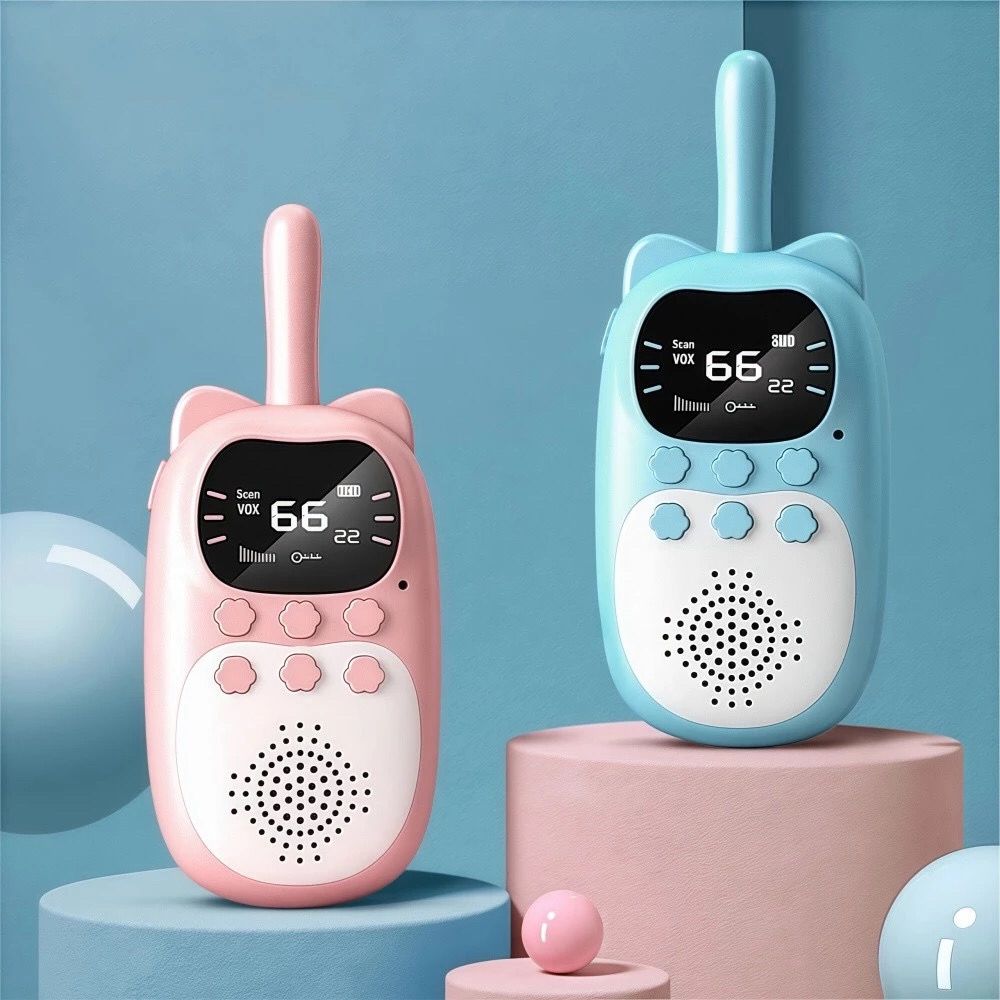 Kit 2 Walkie Talkie Infantil 3km, Rádio Transceptor para Crianças - Brinquedo Interfone com Lanterna