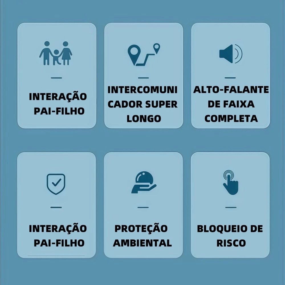 Kit 2 Walkie Talkie Infantil 3km, Rádio Transceptor para Crianças - Brinquedo Interfone com Lanterna