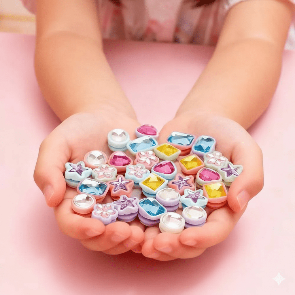 Carimbo De Gema Diamante Com Glitter Akilario