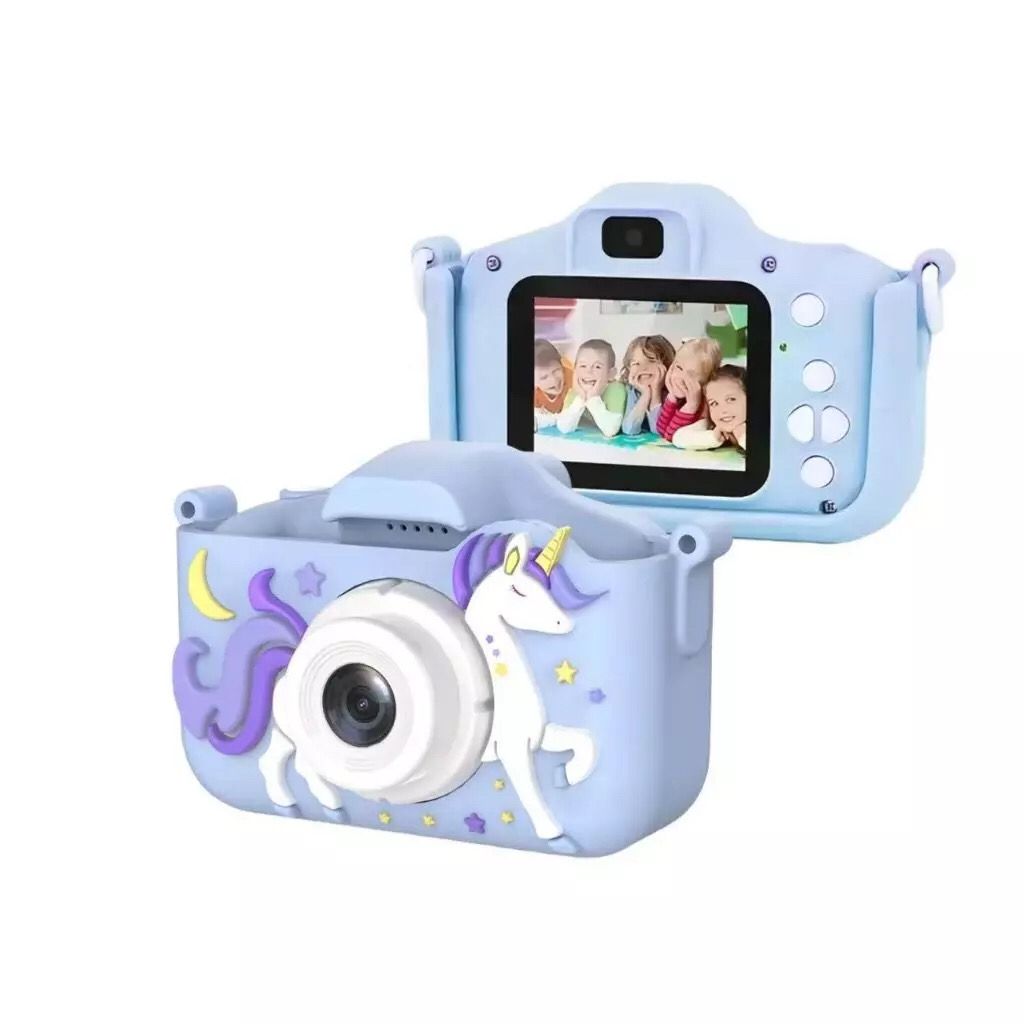 Mini Câmera Infantil Mini Recarregável Com Capa Video Jogos Fotos