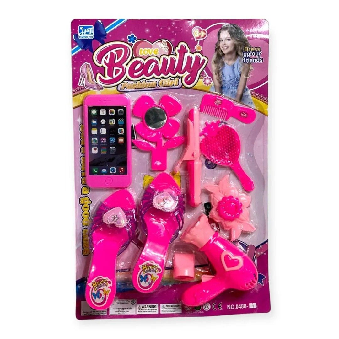 Brinquedo Kit Salão de Beleza Infantil C/ 9 Acessórios