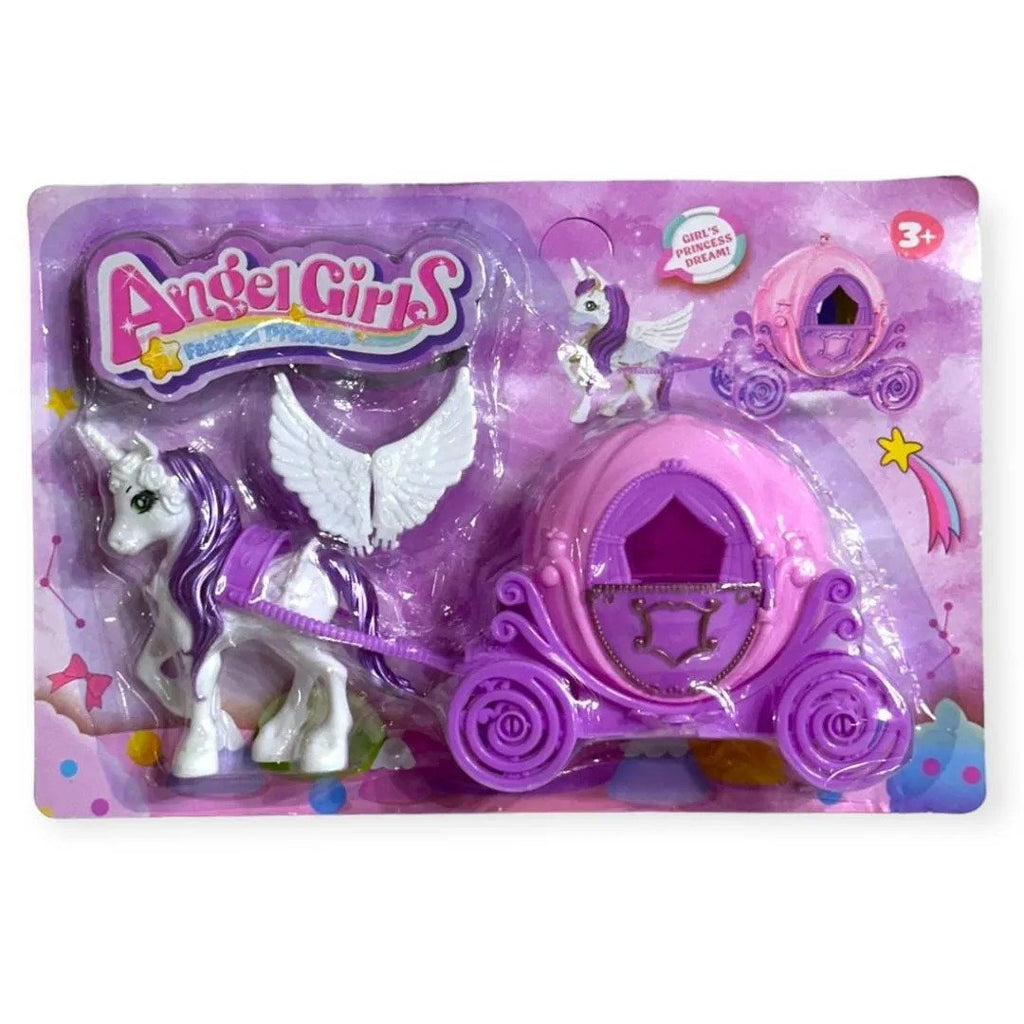 Brinquedo Kit Cavalo Angel Princess C/ Carruagem