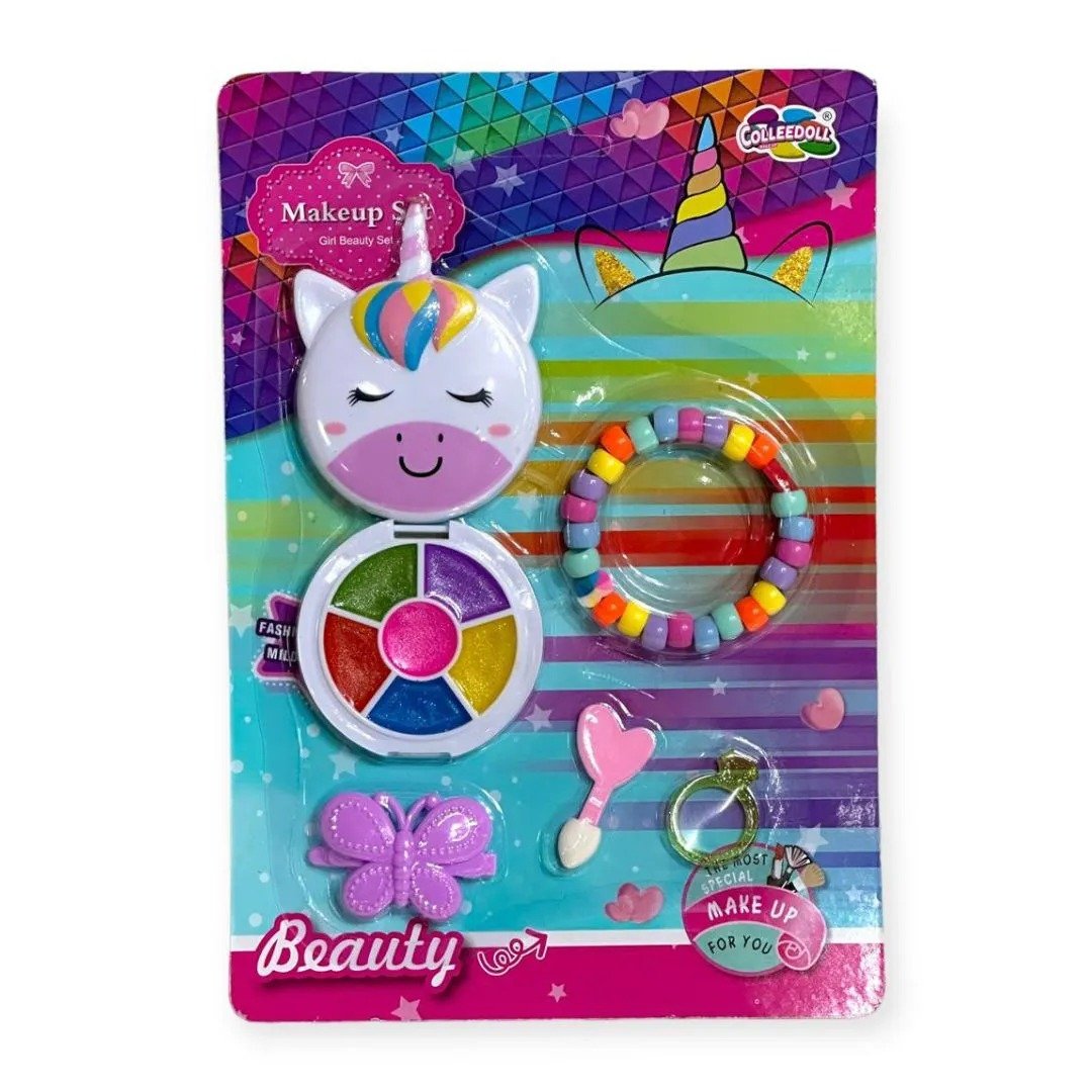 Brinquedo Kit Maquiagem Infantil Unicórnio 5 Peças