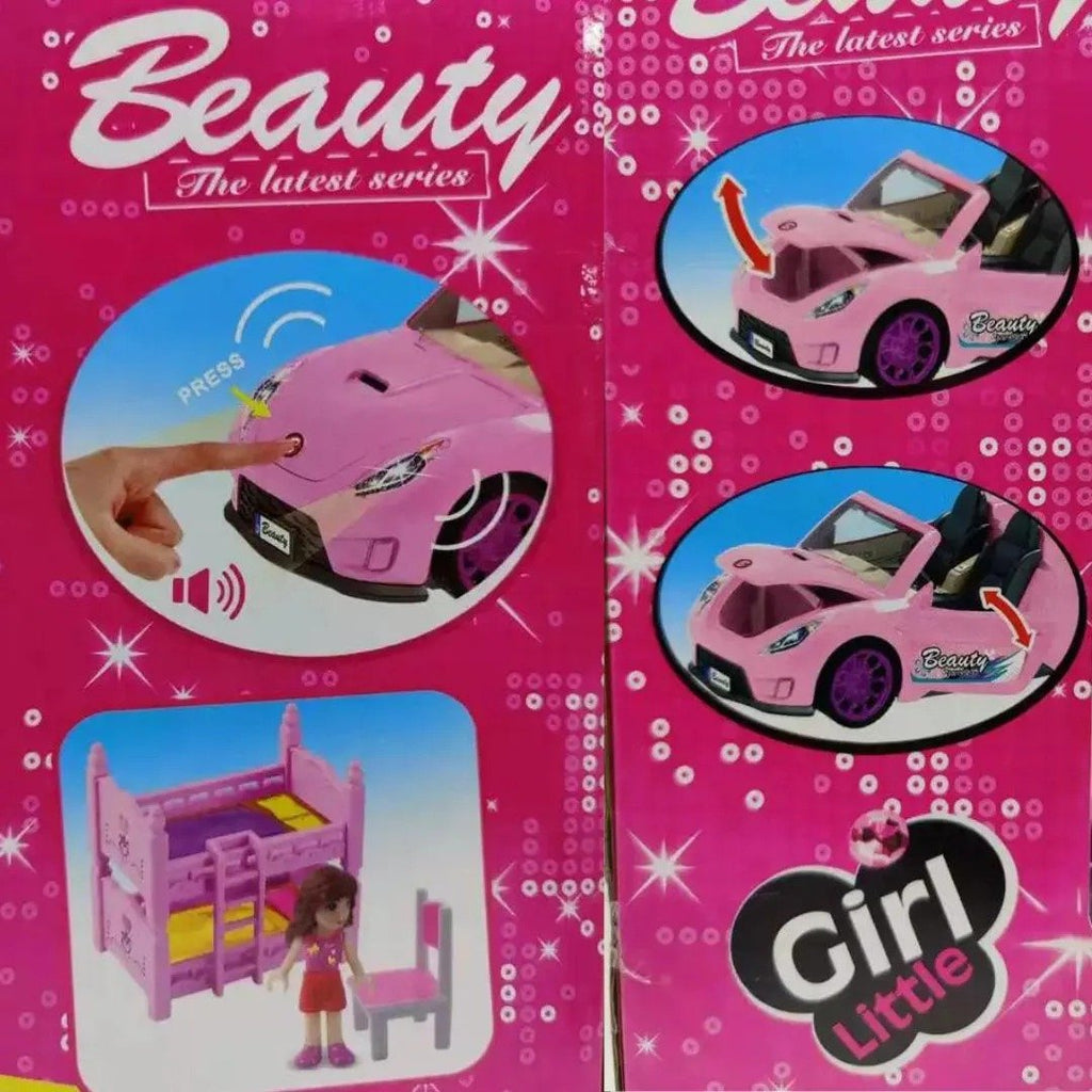Brinquedo Carro Conversível Barbie C/ Som 6 Peças